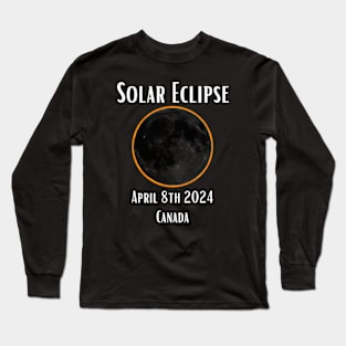 Solar Eclipse Canada Total Eclipse Gift For Canadian April 8th 2024 Astronomy Sun Moon Space Enthusiast Long Sleeve T-Shirt